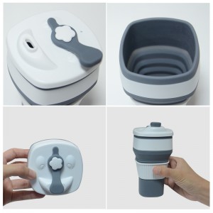 बाहरी यात्रा के लिए नया उत्पाद 300ML थोक पुन: प्रयोज्य रबर पानी मग सिलिकॉन फोल्डिंग बंधने योग्य कॉफी कप