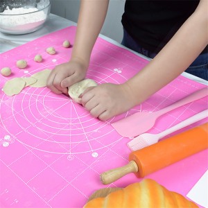 Extra Large Non-Stick Baking Pizza Pie Rolling Kneading Dough Mats Silicone Pastry Mat na May Pagsukat