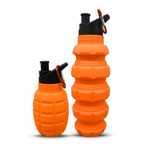 Μπουκάλι νερού σιλικόνης Sport με επαναγεμιζόμενο λογότυπο τροφίμων κατηγορίας τροφίμων