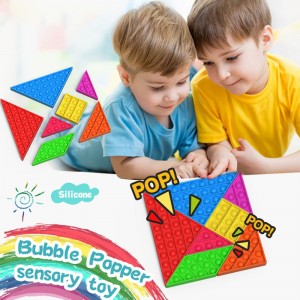 სათამაშოები 2021 საგანმანათლებლო სენსორული Fidget სათამაშოები Tangram Puzzles Push Bubble Sensory Pop Fidget It სათამაშო ბავშვებისთვის და მოზრდილებისთვის