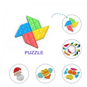 Venta al por mayor Amazon Push It Popping Silicone Fidget Toy Antistress Toy Set Puzzle Kids Toys Educación Molino de viento