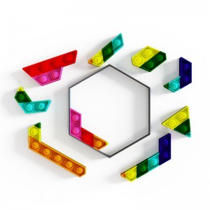 2021 Grossist Kid Toy Bubble Stress Leksaker Hexagon Fun Push Poppet Bubble Fidget Sensory Toy Set