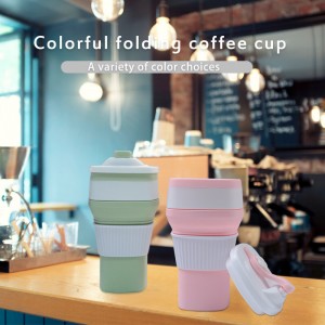 Neues Produkt 300ML Großhandel wiederverwendbarer Gummi-Wasserbecher Silikon faltbare zusammenklappbare Kaffeetasse für Outdoor-Reisen