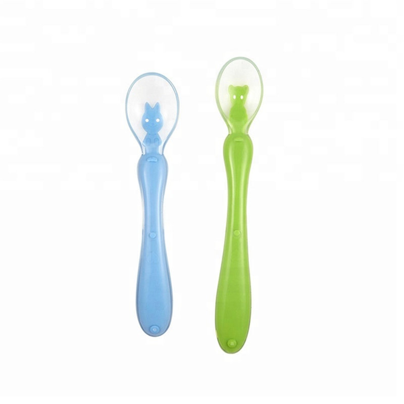Food grade silicone safe kids soft spoons baby feeding spoon training baby feeding spoon