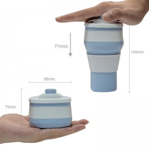 Ny produkt 300ML återanvändbar gummivattenmugg i grossistledet, hopfällbar, hopfällbar kaffekopp av silikon för utomhusresor