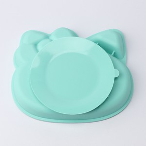 រោងចក្រផ្ទាល់លក់ដុំចានអាហារសម្រន់ដែលបែងចែកការបឺតកូនក្មេងអាហារពេលល្ងាច Placemat Baby Silicone Plate