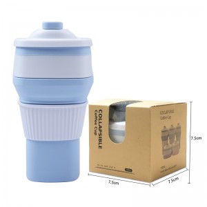 Nuevo producto 300 ML, venta al por mayor, taza de agua de goma reutilizable, taza de café plegable de silicona para viajes al aire libre