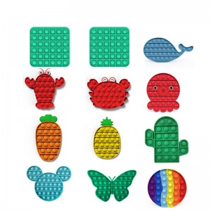 Silicon Push Pop Fidget Rainbow Fidget gel Jucărie senzorială Popping pentru copii și adulți Printre noi