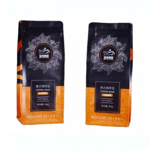 China package supplier Coffee flat bottom pouch with air valve