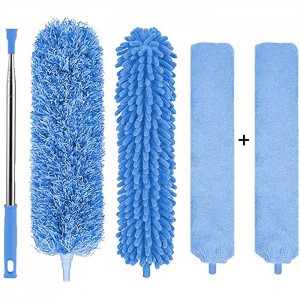 Microfiber Dust Remover Kit Cleaning Kit Telescopic Extension Rod Flexible Dust Remover for Cleaning Ceiling Fans