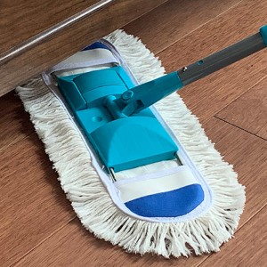 ការសម្អាតជាន់ក្នុងផ្ទះពាណិជ្ជកម្ម ដែកអ៊ីណុក Mop Plate Cotton និង Polyester Flat Mop