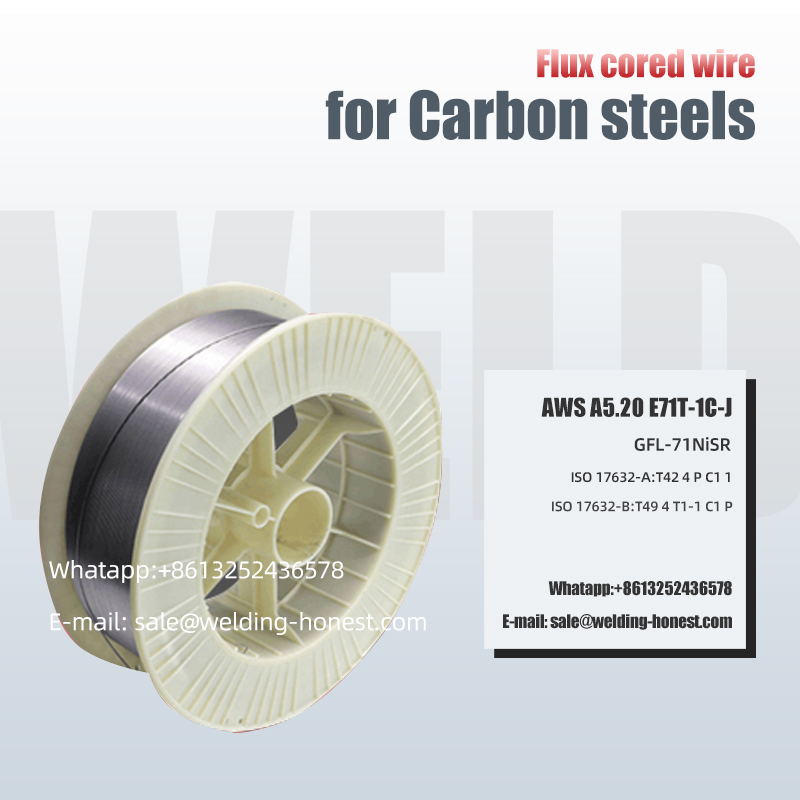 Vysoce uhlíkové oceli Plněný drát E71T-1C-J Příslušenství pro těsnění