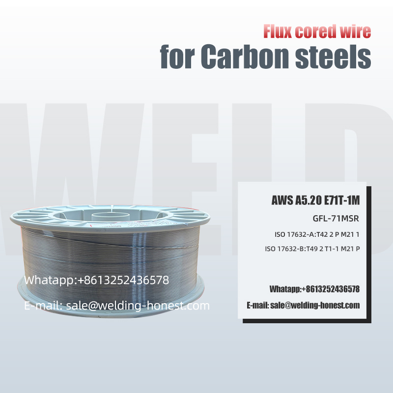 उच्च कार्बन स्टील्स फ्लक्स कोर तार E71T-1M धातु जोड्ने सामान