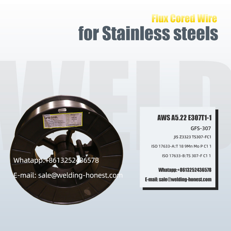 स्टेनलेस स्टील्स फ्लक्स कोरड वायर E307T1-1 सोल्डरिंग जॉइनिंग