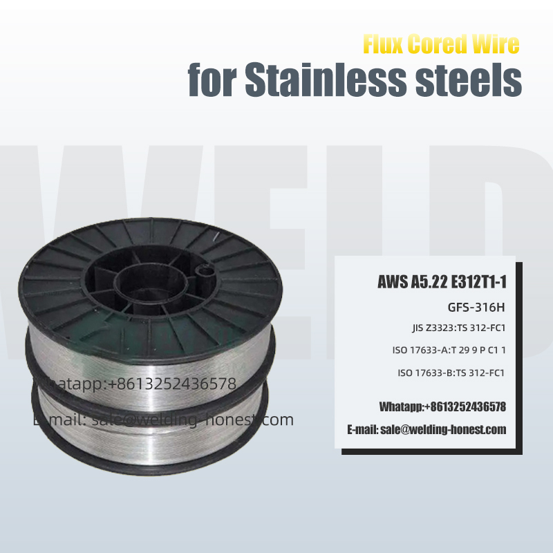 Steels Stainless Flux Cored Wire E312T1-1 Elektroda serîlêdana hêza agir