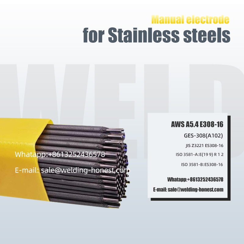 Stainless steels Manual electrode E308-16 metal Jointing data