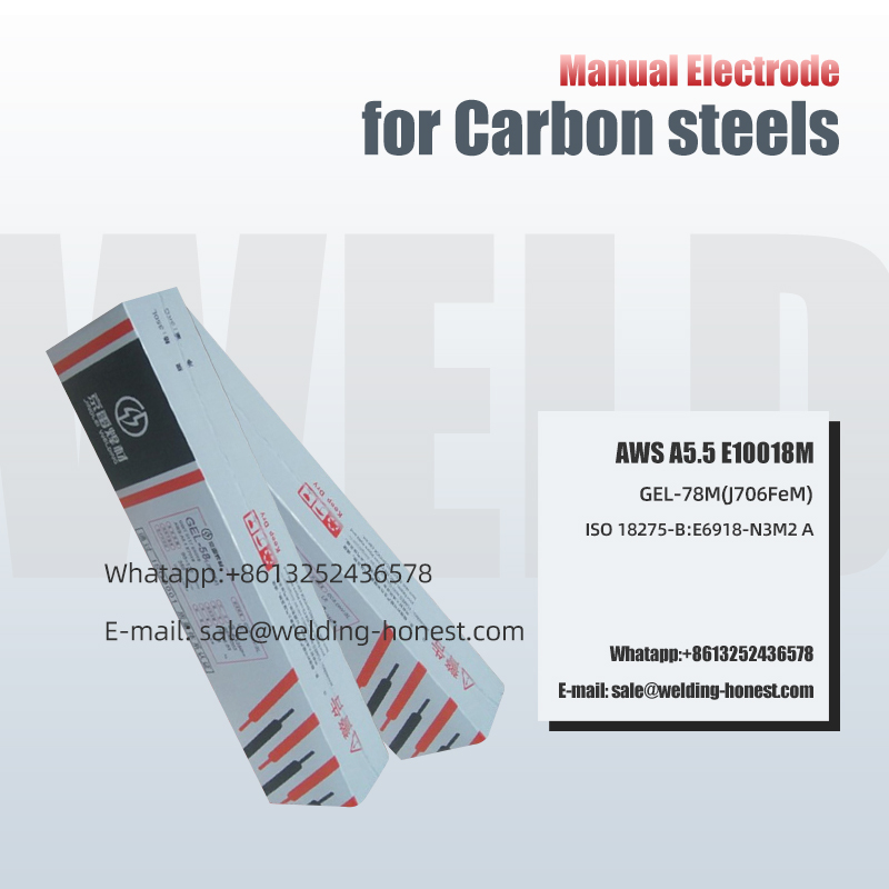 High Carbon Steels Manuell Elektrode E10018M flësseg Äerdgas Carrier Elektrode