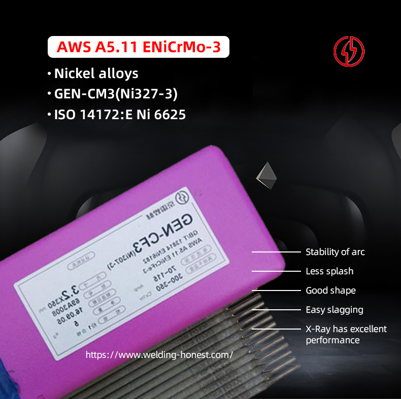 Nickel alloys Manwal nga electrode ENiCrMo-3 weld fabrication accessories