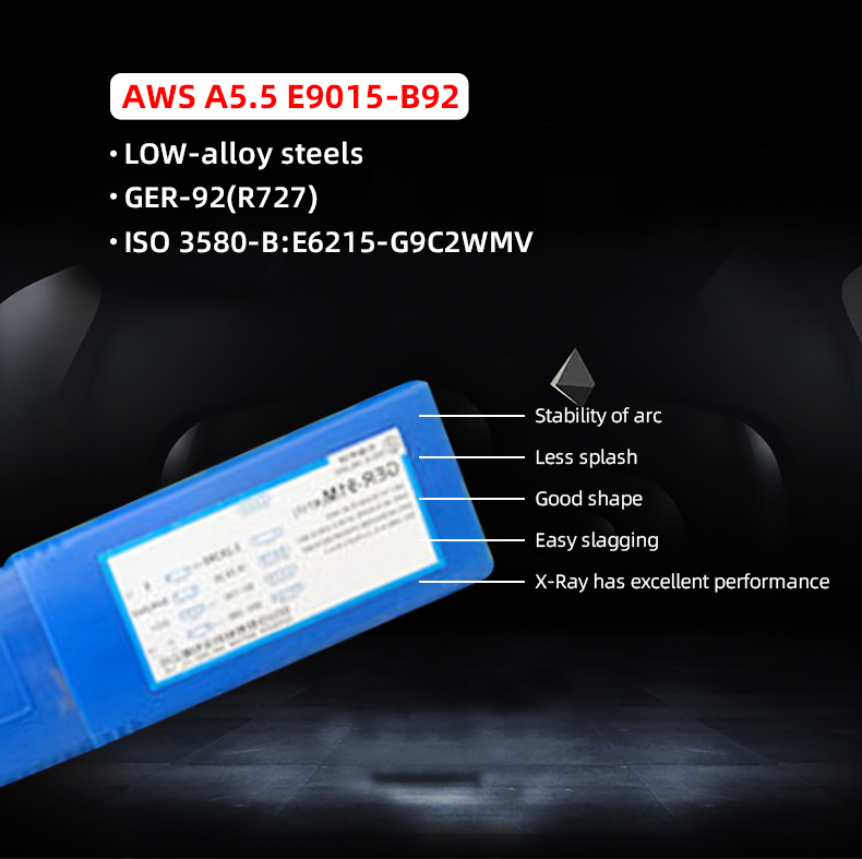 Acers de baix aliatge Elèctrode manual E9015-B92 Material de fabricació de soldadura