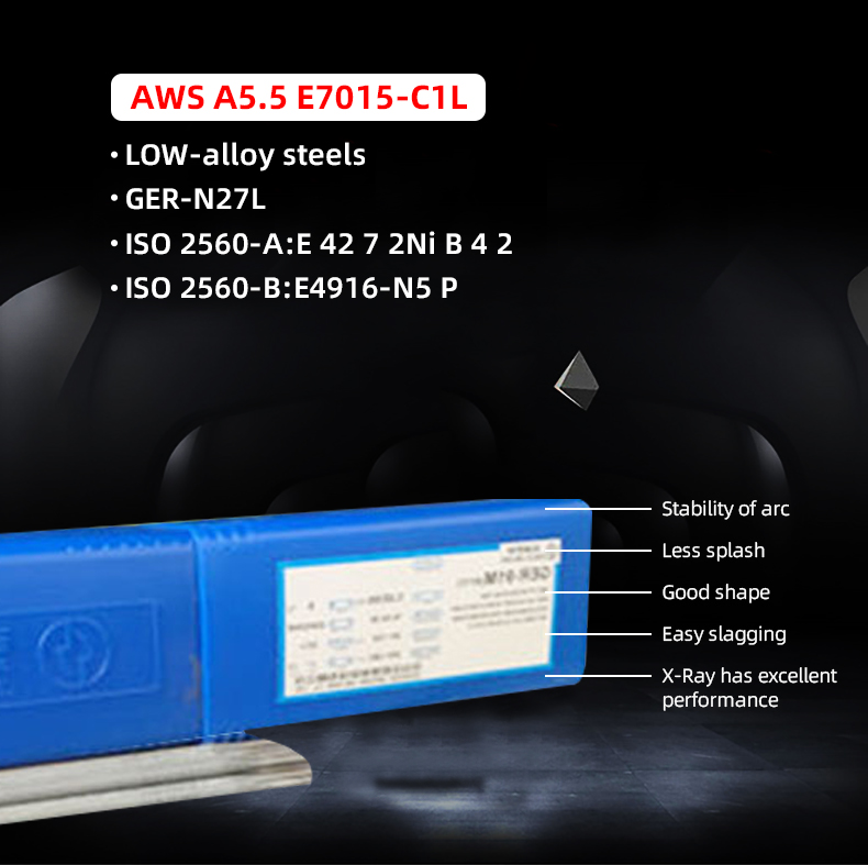 Нисколегирани челици Рачна електрода E7015-C1L Спојување за лемење