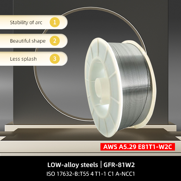 Low-alloy steels Flux cored wire E81T1-W2C weld fabrication data
