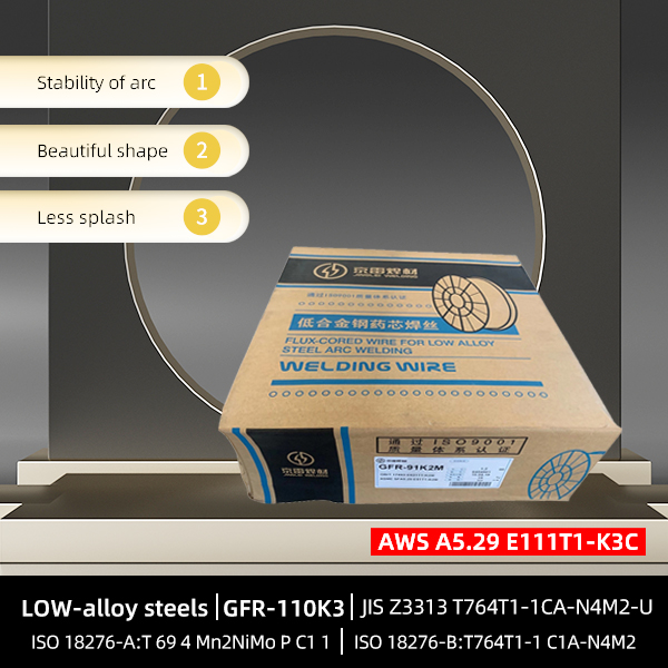 Low-alloy steels Flux cored wire E111T1-K3C weld fabrication connection