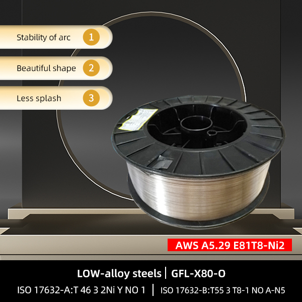 Low-alloy steels Flux cored wire E81T8-Ni2 Soldering connection