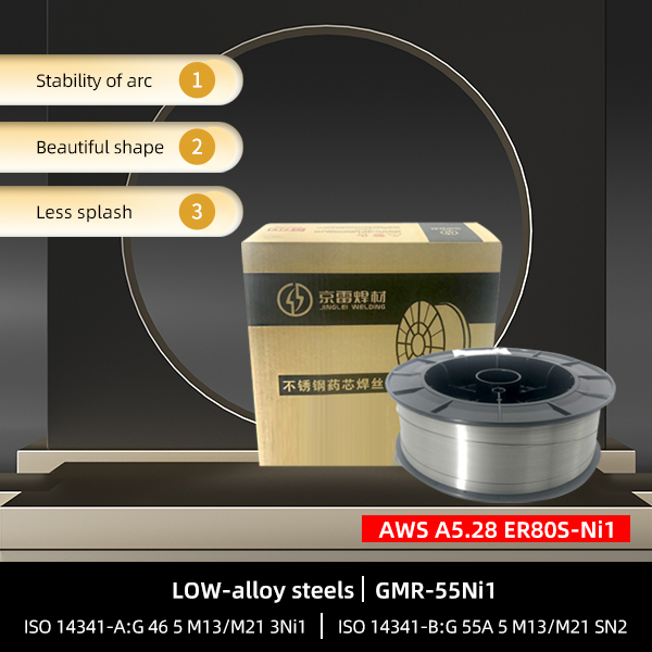 Steels alloy ìosal Dàta co-cheangail meatailt ER80S-Ni1 le gas