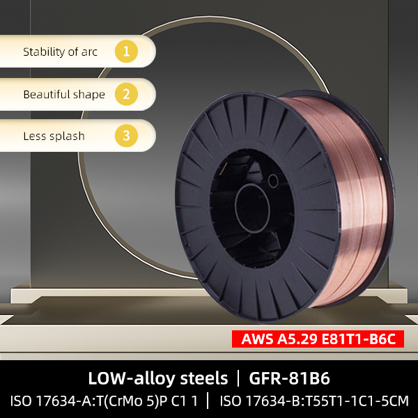 लो-अलॉय स्टील्स फ्लक्स कोरड वायर E81T1-B6C वेल्डिंग जॉइंटिंग