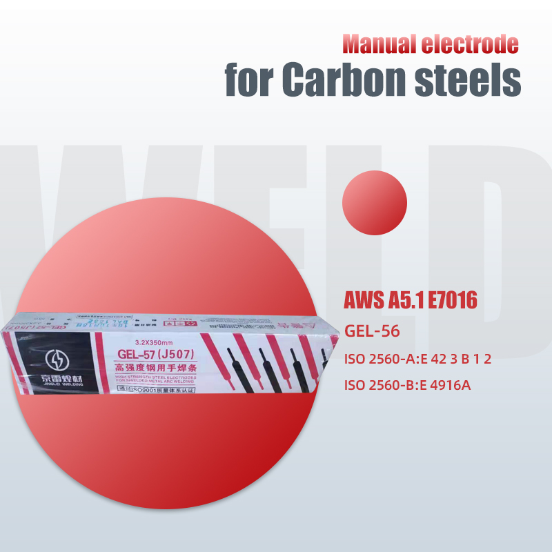 Hoë Koolstofstaal Handelektrode E7016 metaal Verbindingsdata