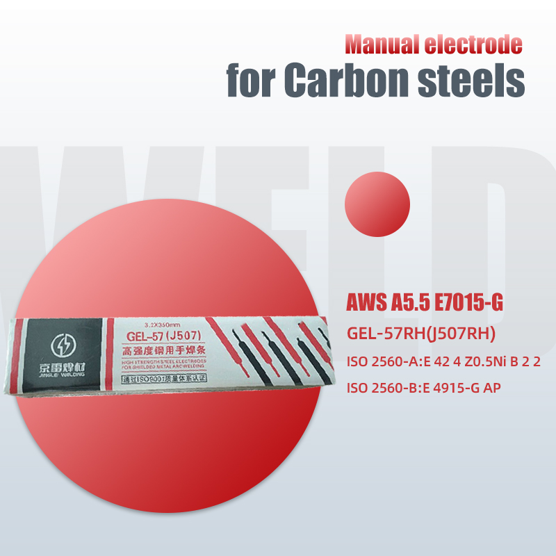 Aceros de alto carbono Electrodo manual E7015-G Metal Uniones