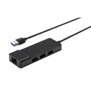 6-in-1 USB3.1/Type-C to USB3.0+2*USB2.0+RJ45+SD/TF HUB W/LED