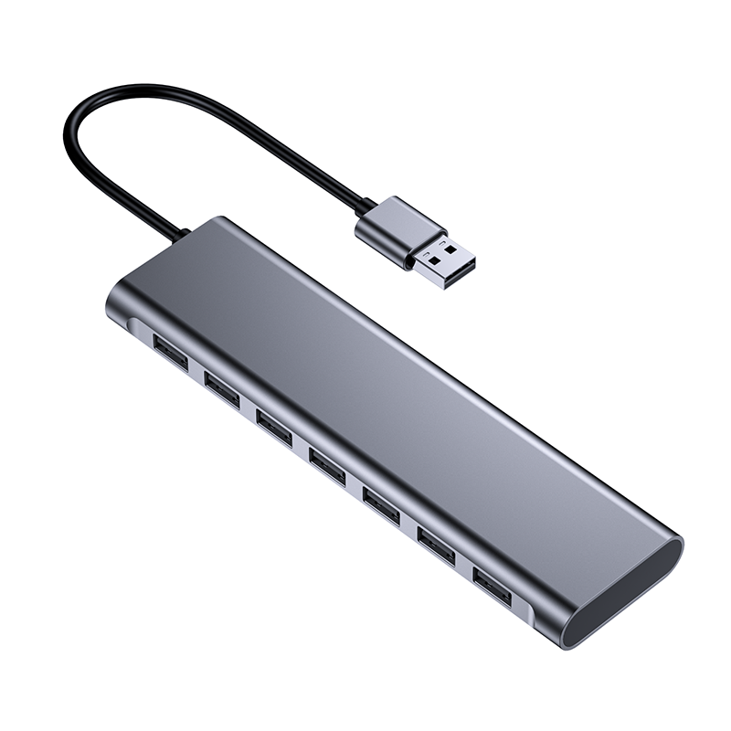 7 gudaha 1 USB-A ilaa USB2.0 HUB Docking Station