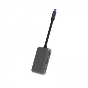 6 in 1 Tipe-C HUB, HDMI, USB3.0, Tipe-C PD 100w, RJ45 (Dukungan 1000MB jaringan kabel)