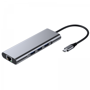 9 in 1 Type-C සිට USB3.0+HDMI+RJ45+PD ඩොකින් ස්ටේෂන්