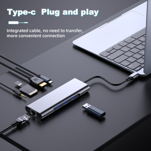 9 in 1 Type-C ຫາ USB3.0+HDMI+RJ45+PD Docking Station