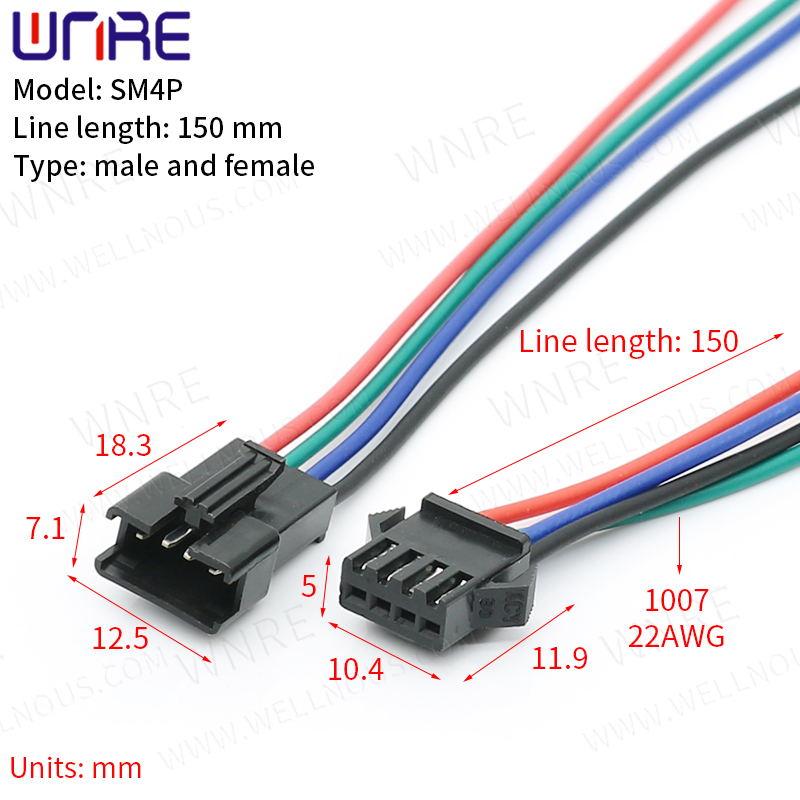 SM4P 150 mm kabel JST konektor muški+ženski