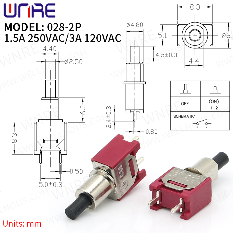 PriceList for Omron Mouse Switch - 028-2P Miniature Toggle Switch 2 Pin 2 Position Latching Power Button Switch Car Boat Rocker Toggle Switch Electronic Gadgets – Weinuoer