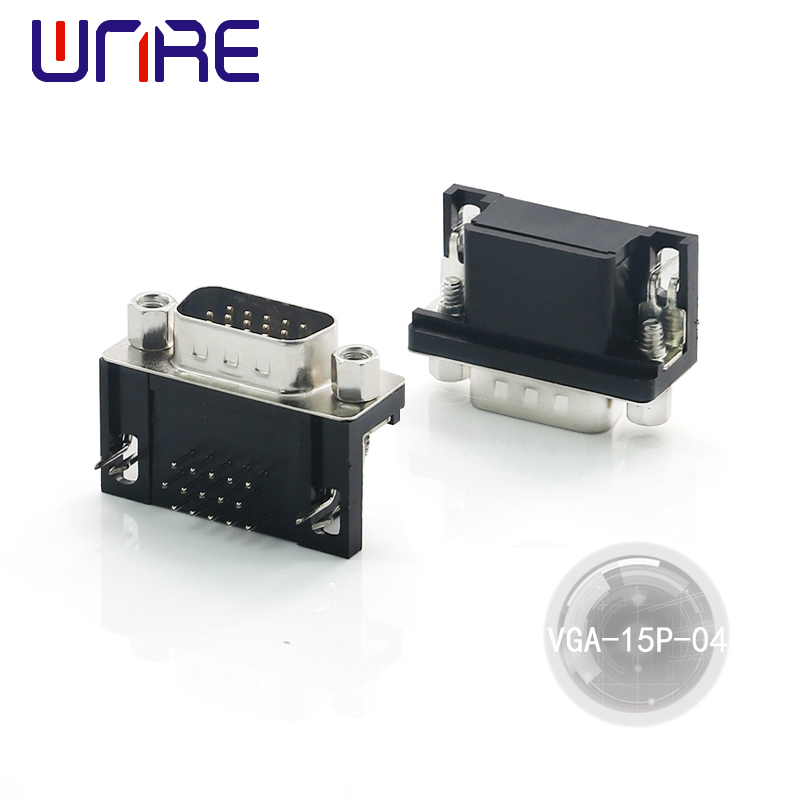 කර්මාන්තශාලා සෘජු විකුණුම් VGA-15P-04 15 Pin Male D-sub Solder Connector through Hole VGA Connector