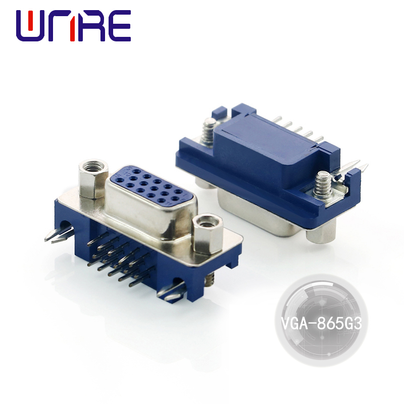 තොග VGA-865G3 15P Male D-sub Solder Connector හරහා Hole VGA සම්බන්ධකය