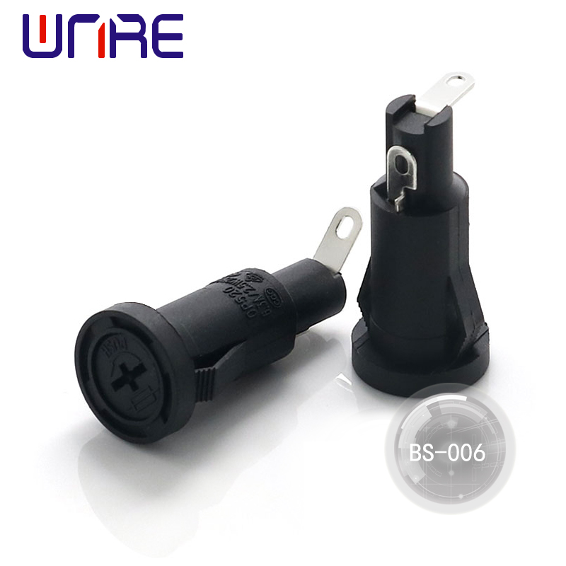 Portafusibles de tubo BS-006 fabricado en China, enchufe de tubo de seguro cilíndrico 5*20 mm