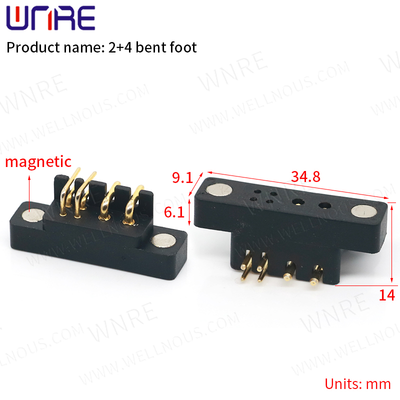 1 rinkinys naujo produkto pritaikymo magneto jungtis 2+4 Pogopin cx2+4 sulenktos pėdos magnetinė jungtis