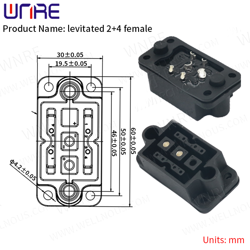 Levitated 2+4 Female E-BIKE Battery Connector IP67 Scooter Socket Electric Bike Batteries Charging Waterproof Plug with Wire