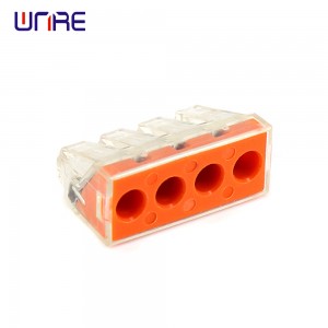 I-PCT-104D Elinganiselwe I-Voltage 400V I-Universal Compact Wiring Connector 4Pin Conductor Terminal Block Spring Lever Push