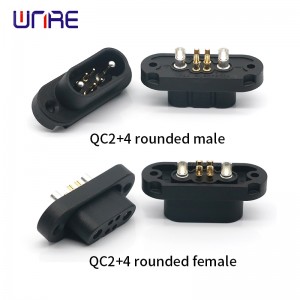 1/2 par(s) de QC2+4 macho e femia redondeados para conector de cargador de vehículos eléctricos de nova enerxía