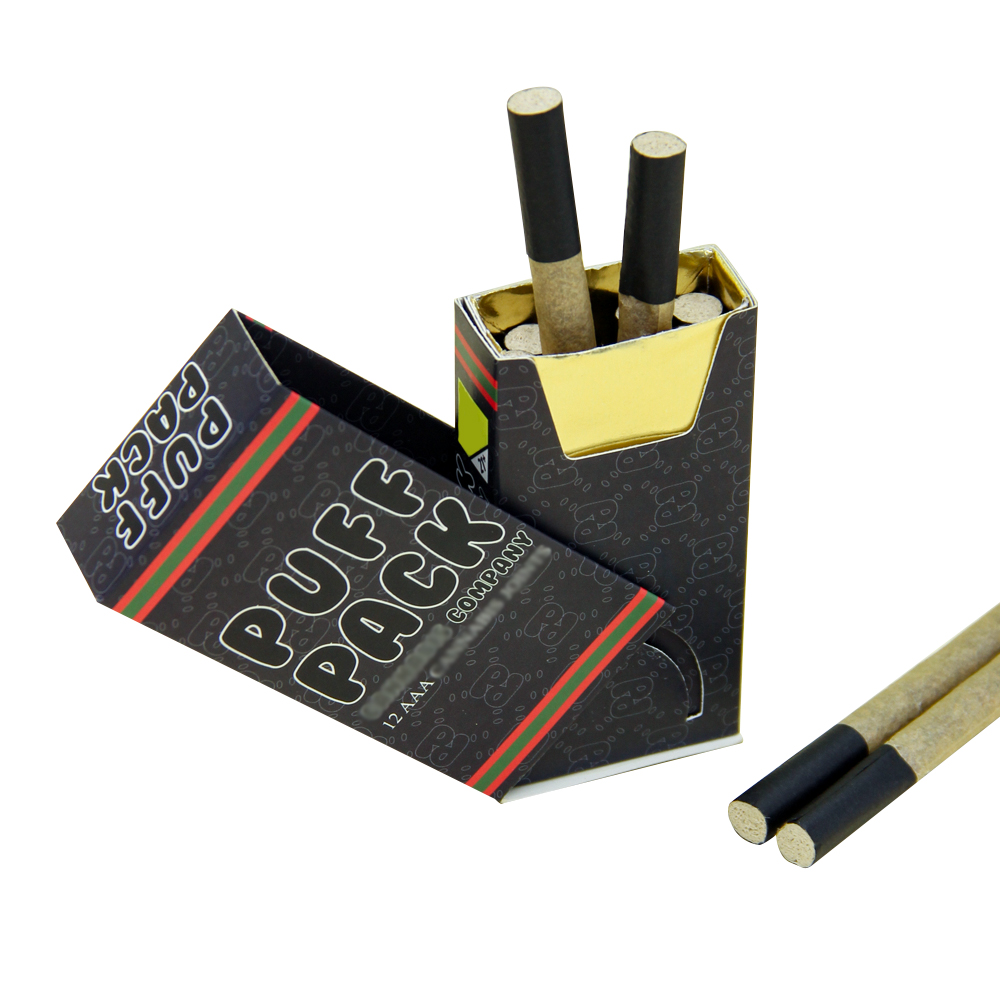Roxyrolla Custom Logo Black Cigarette Pre-Roll Box Packaging Draw Tube Boxs, абароненая ад дзяцей папярэдняя ўпакоўка з запалкамі.