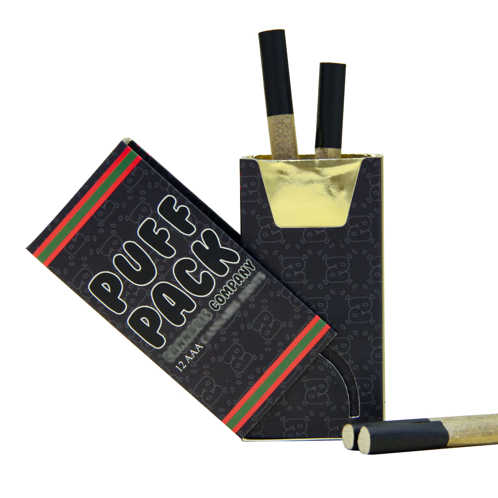 Roxyrolla pielāgotā logotipa melna cigarešu tīšanas kastes iepakojums atvilktņu cauruļu kastes, bērniem drošs pirms tīšanas iepakojums ar sērkociņiem