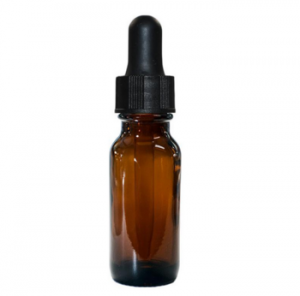 Small 15ml Amber Essential Oil Bottle with Black Dropper Lid