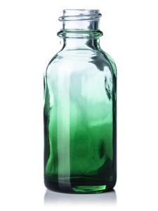 2OZ Gradient Green Color Boston Round Dropper Bottle Bottle
