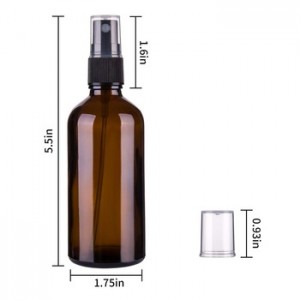 100ml Empty Amber Glass Spray Bottles for Essential Oils Small Fine Mist Spray Bottle